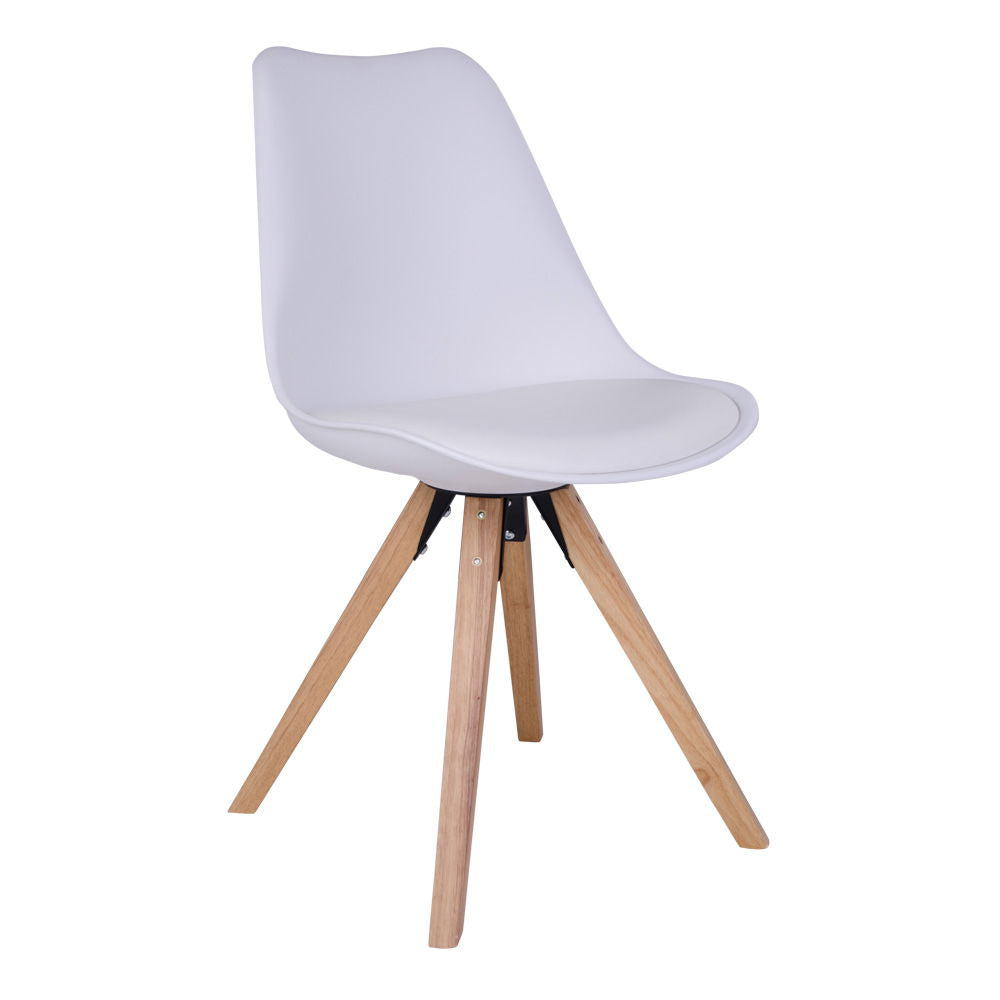 Bergen Dining Chair - Dining Chair, white with nature legs