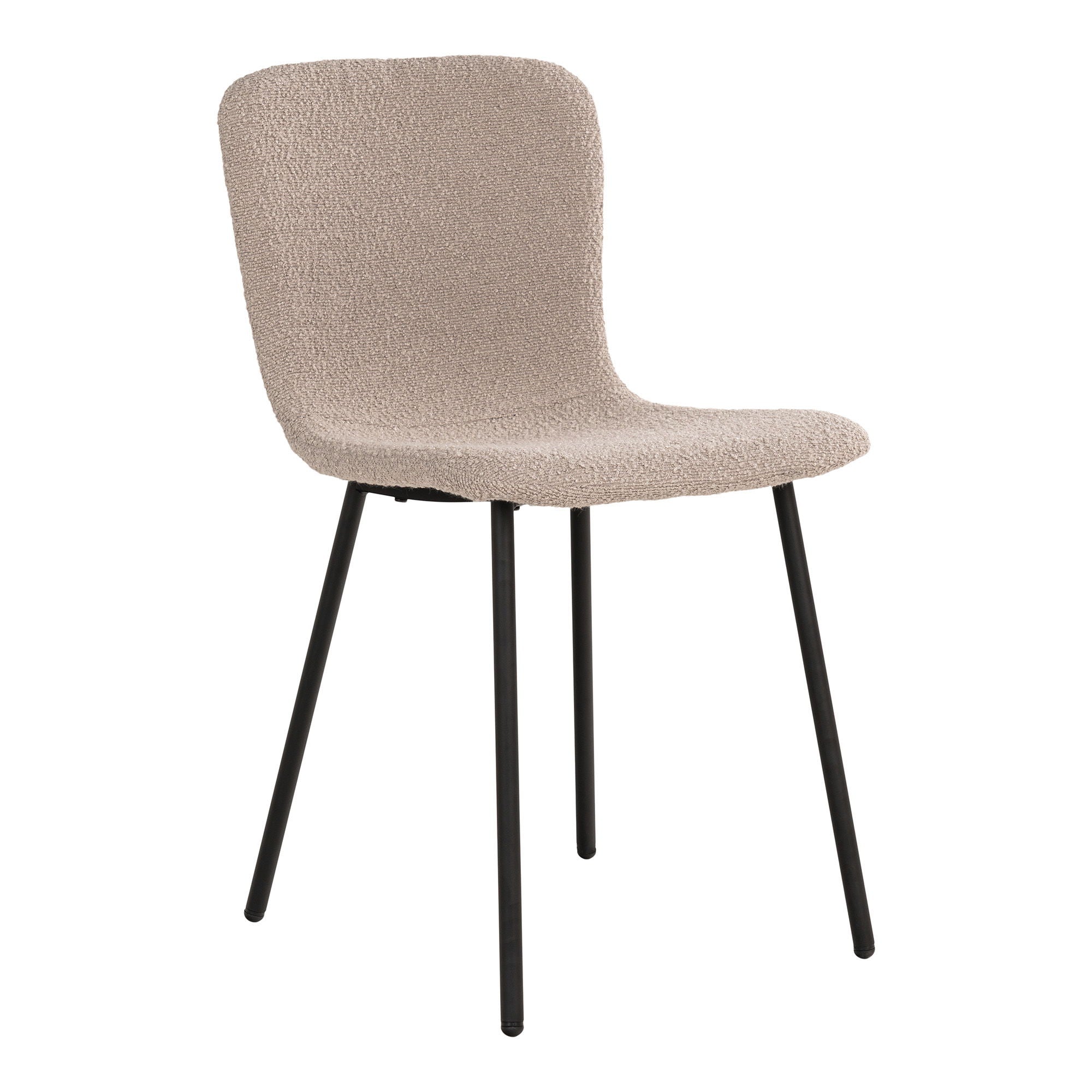 Halden Dining Chair - Dining Chair, bouclé, beige, black legs, HN1233