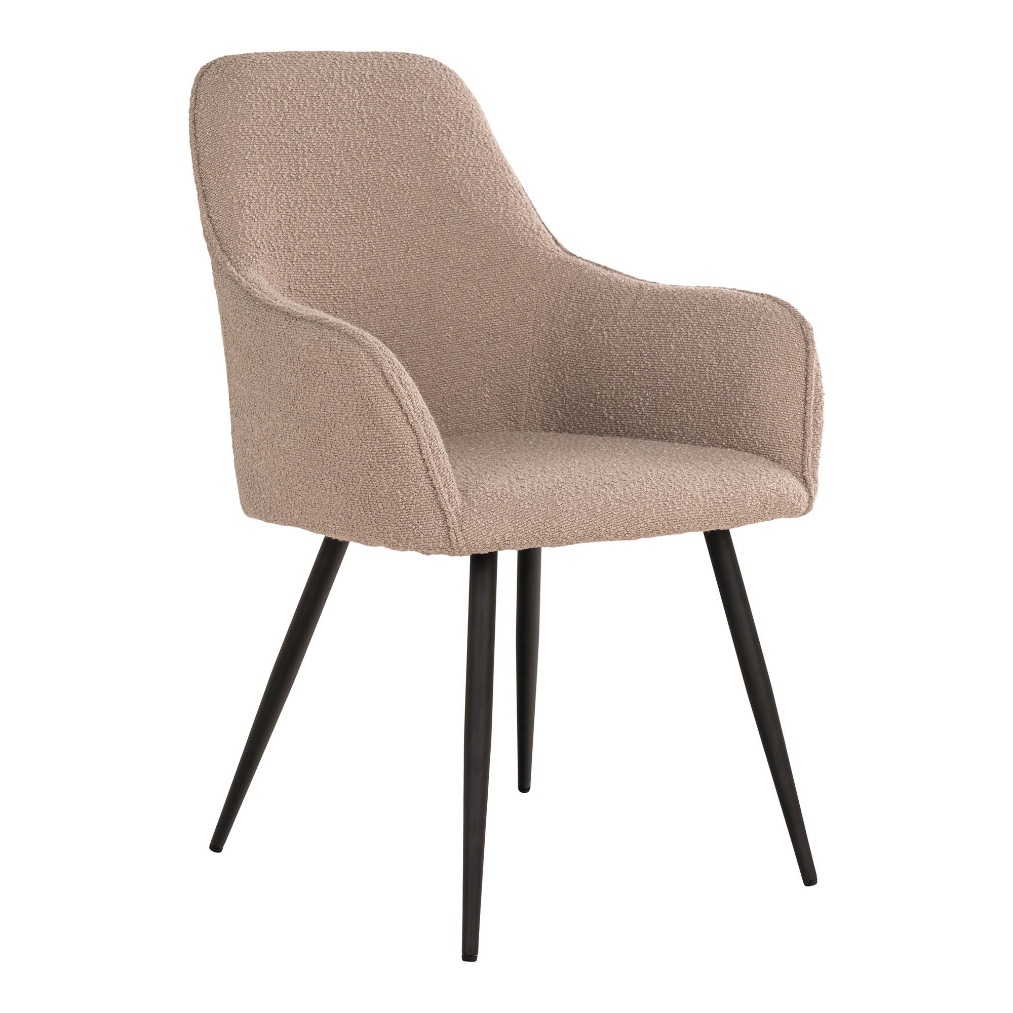Harbo Dining Chair - Dining Chair, bouclé, beige, black legs, HN1233