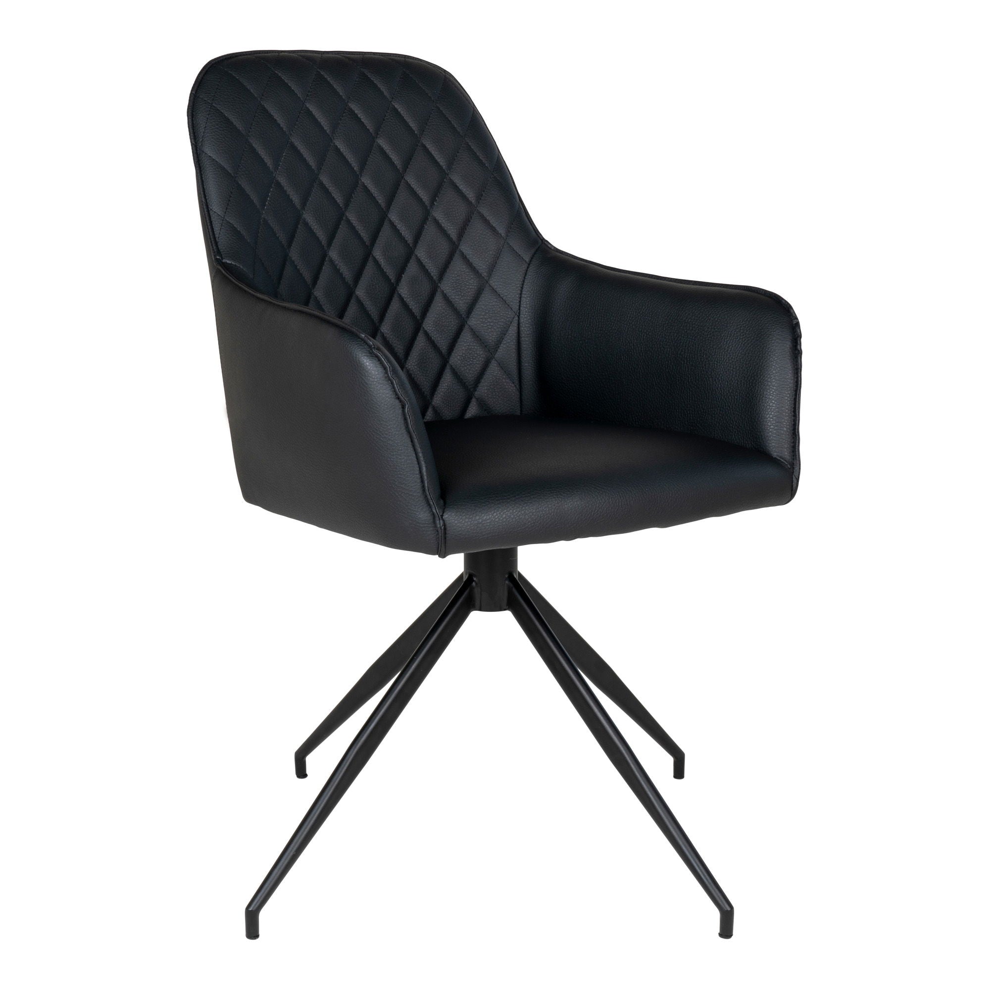 Harbo Dining Chair with swivel - Dining Chair with swivel, PU leather, black, black legs, HN1223