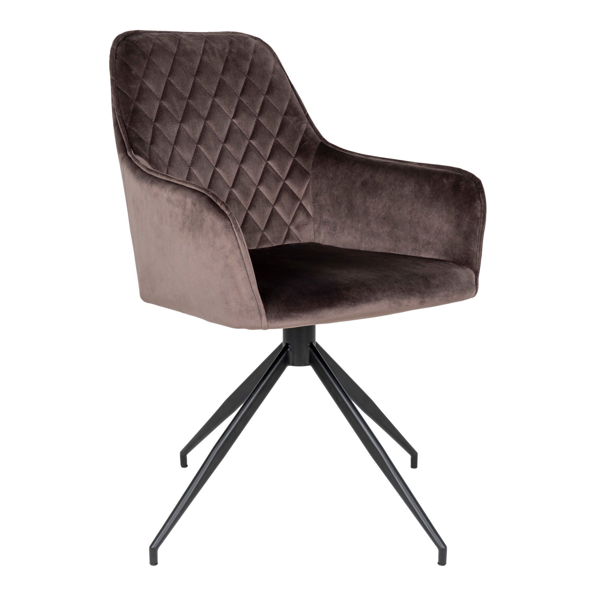Harbo Dining Chair with swivel - Dining Chair with swivel, velvet, mushroom, black legs, HN1208