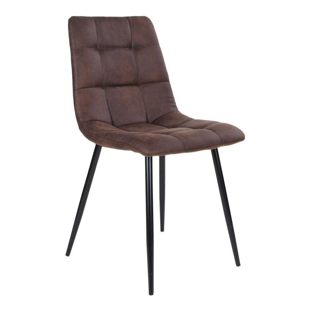 Middelfart Dining Chair - Dining Chair, microfiber, dark brown, black legs, HN1282