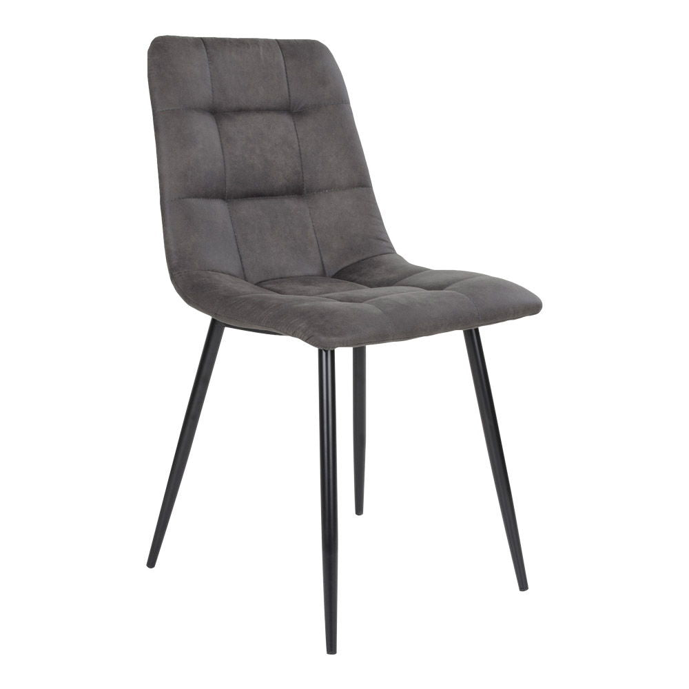 Middelfart Dining Chair - Dining Chair, microfiber, dark grey, black legs, HN1229