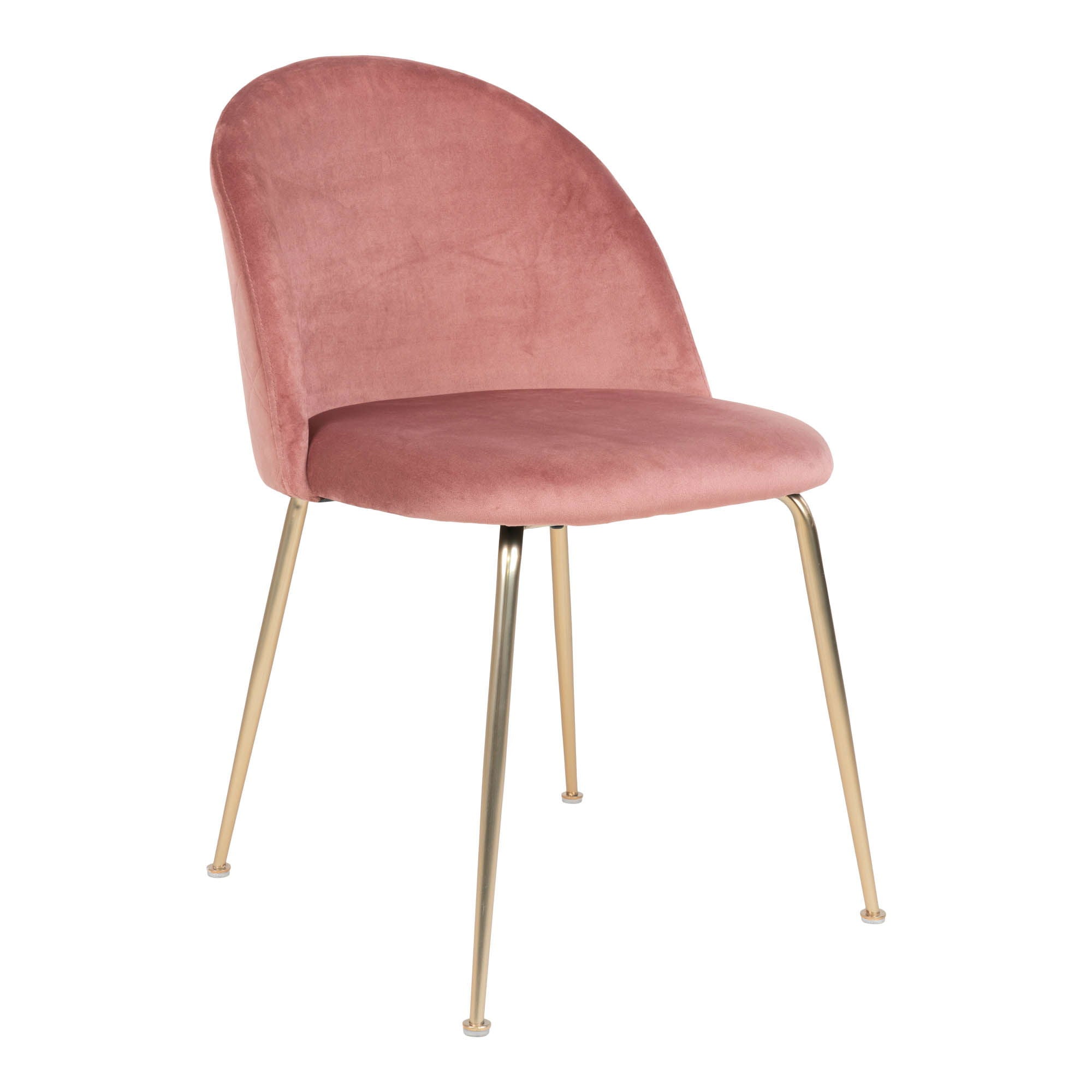 Geneve Dining Chair - Dining Chair, velvet, rose, brass look legs, HN1214
