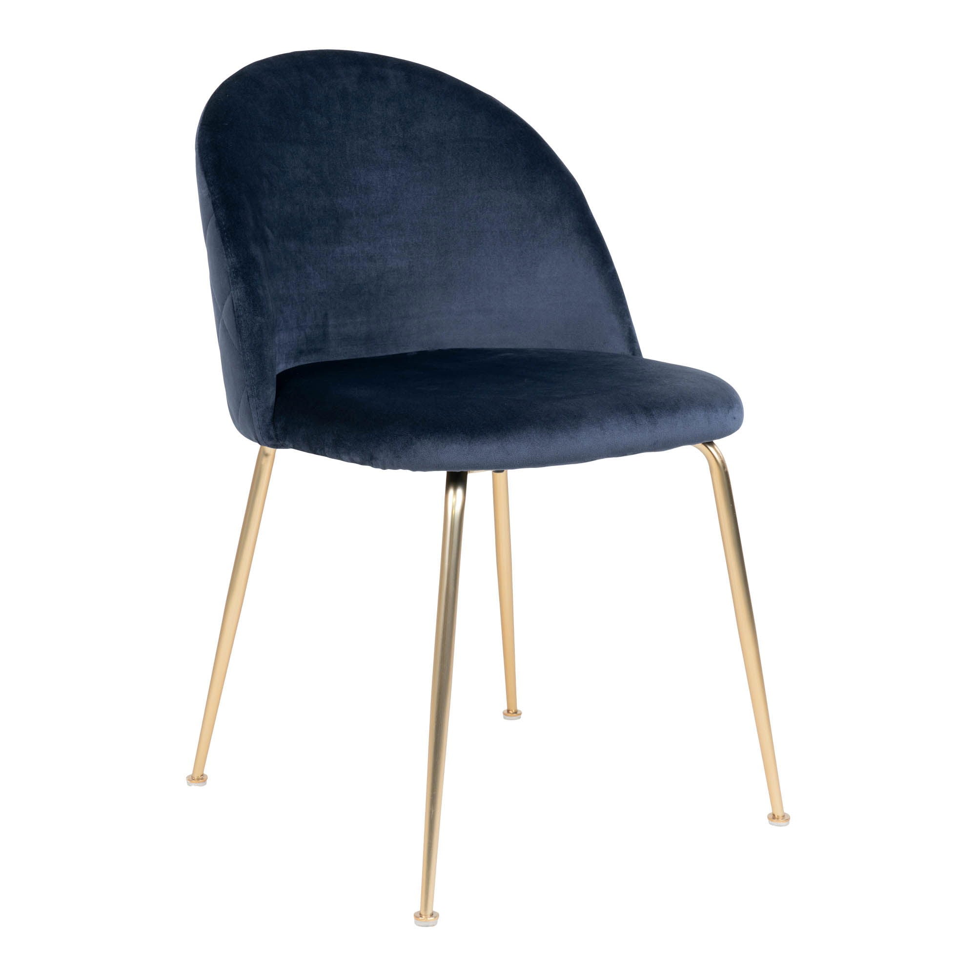 Geneve Dining Chair - Dining Chair, velvet, blue, brass look legs, HN1205