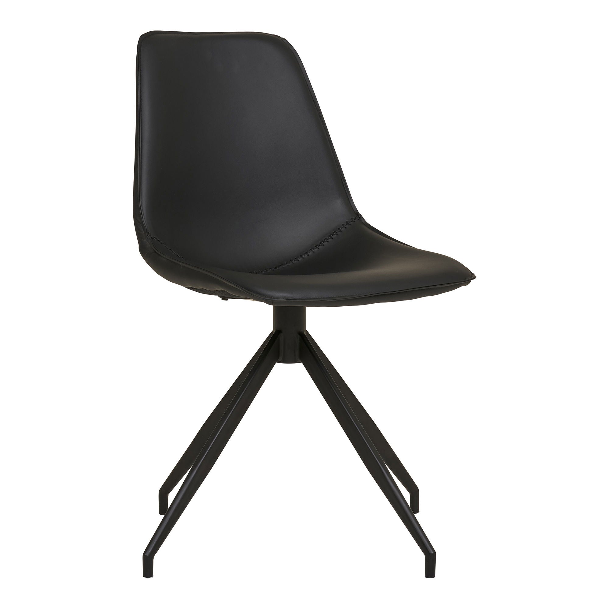 Monaco Dining Chair - Dining Chair with swivel, PU, black, black legs, HN1228