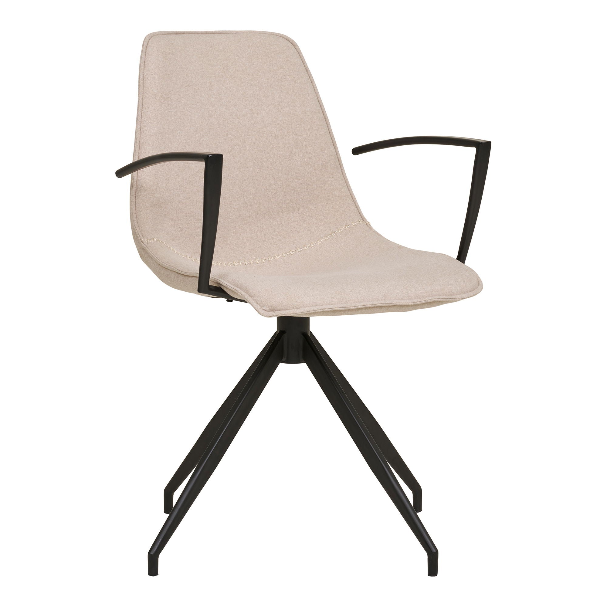 Monaco Dining Chair - Dining chair, swivel, armrest, sand with black legs, HN1230