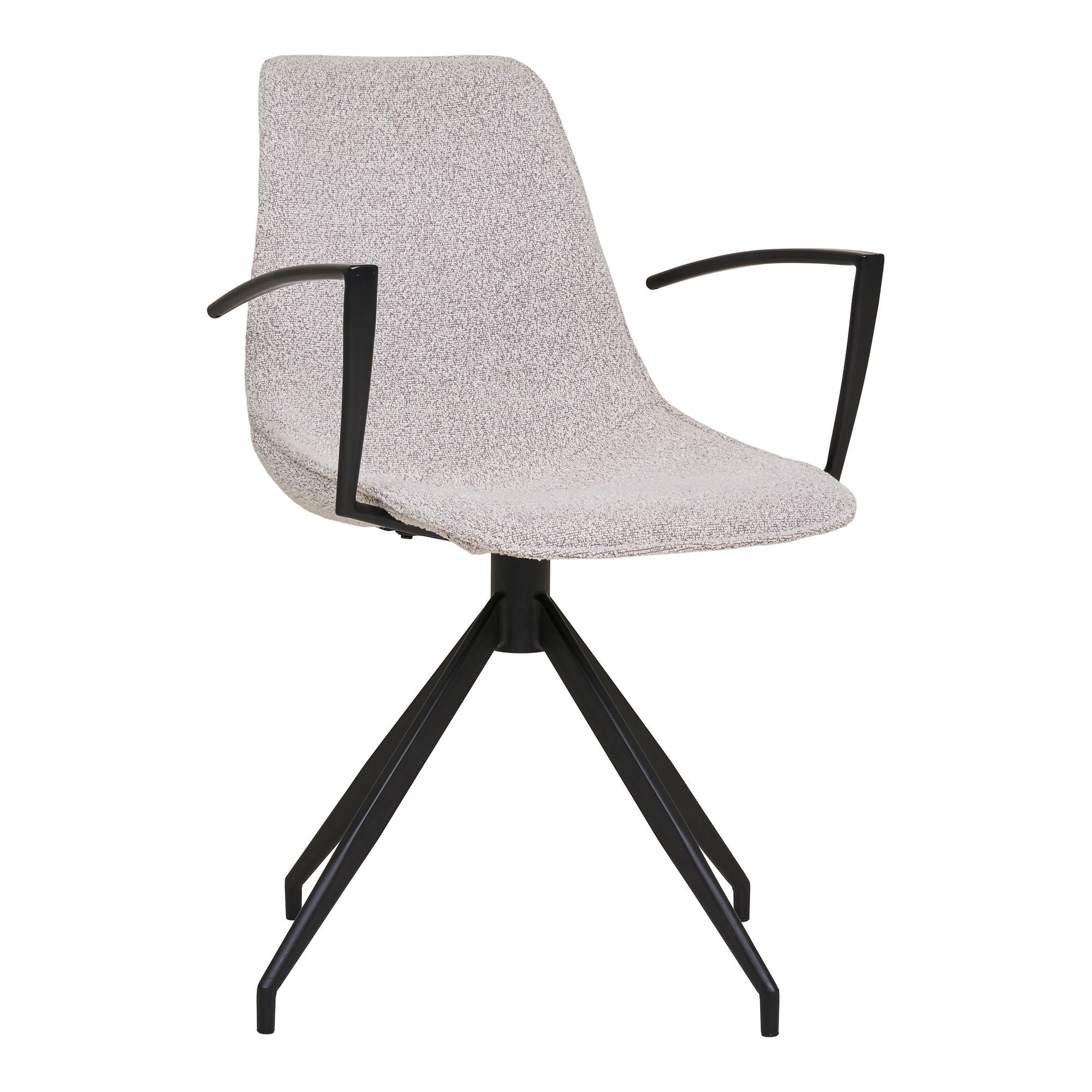 Monaco Dining Chair - Dining chair, swivel, armrest, bouclé, sand with black legs, HN1267