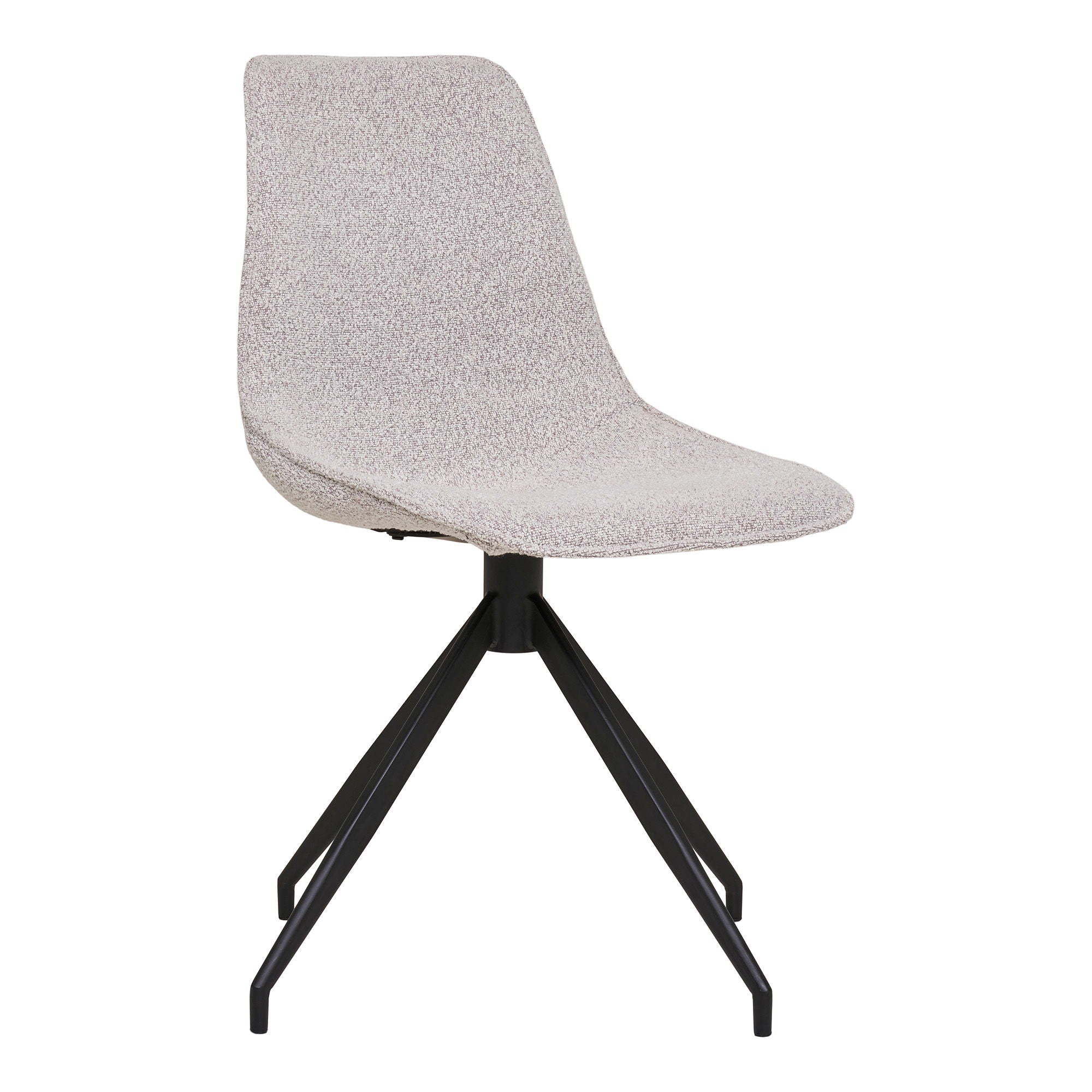 Monaco Dining Chair - Dining Chair with swivel, bouclé, sand, black legs, HN1267