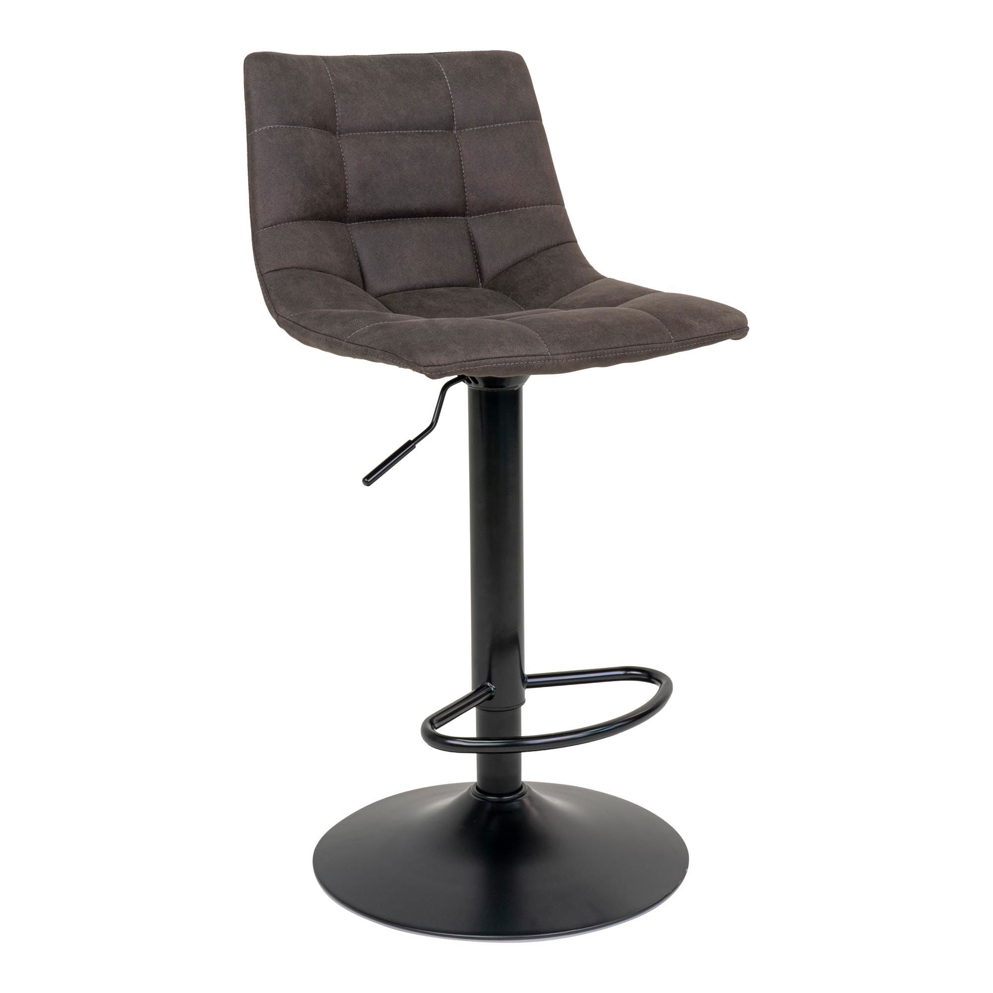 Middelfart Bar Chair - Bar Chair, microfiber, dark grey, black legs, HN1229