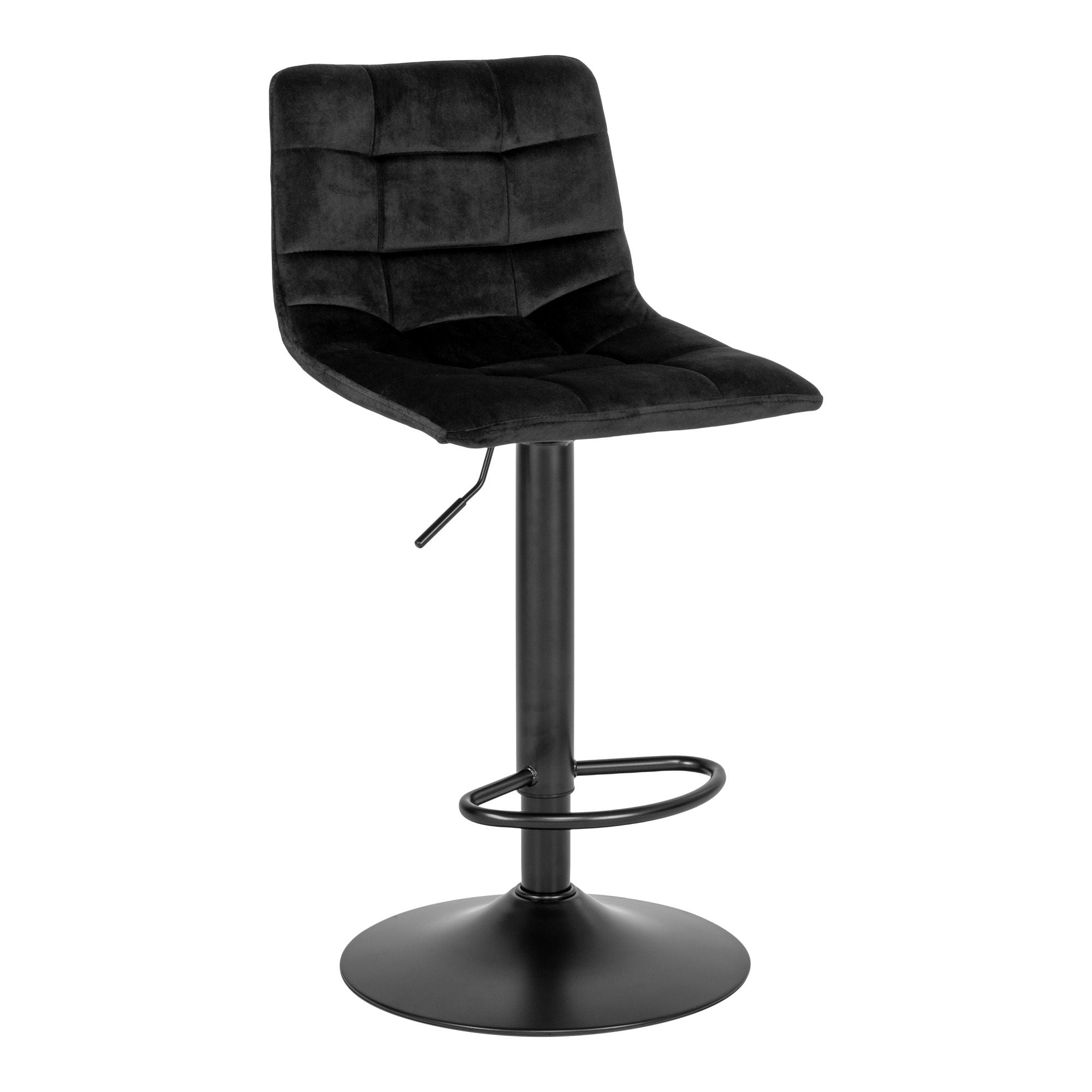 Middelfart Bar Chair - Bar Chair, velvet, black, black legs, HN1207