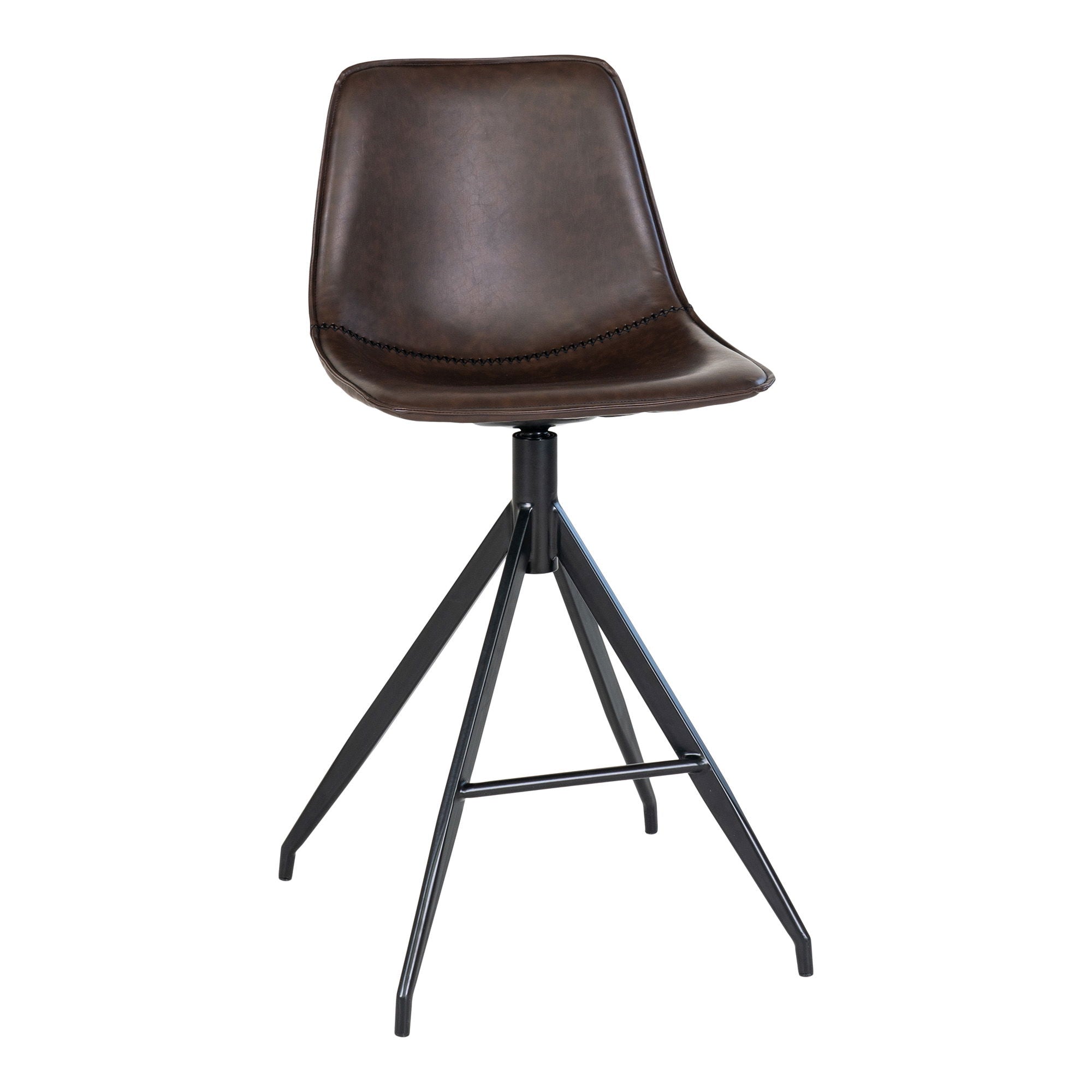 Monaco Counter Chair - Counter Chair, PU leather, brown, black legs, HN1227