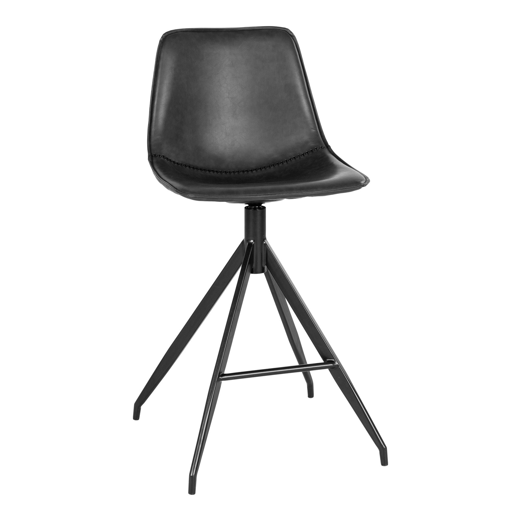 Monaco Counter Chair - Counter Chair, PU leather, black, black legs, HN1228