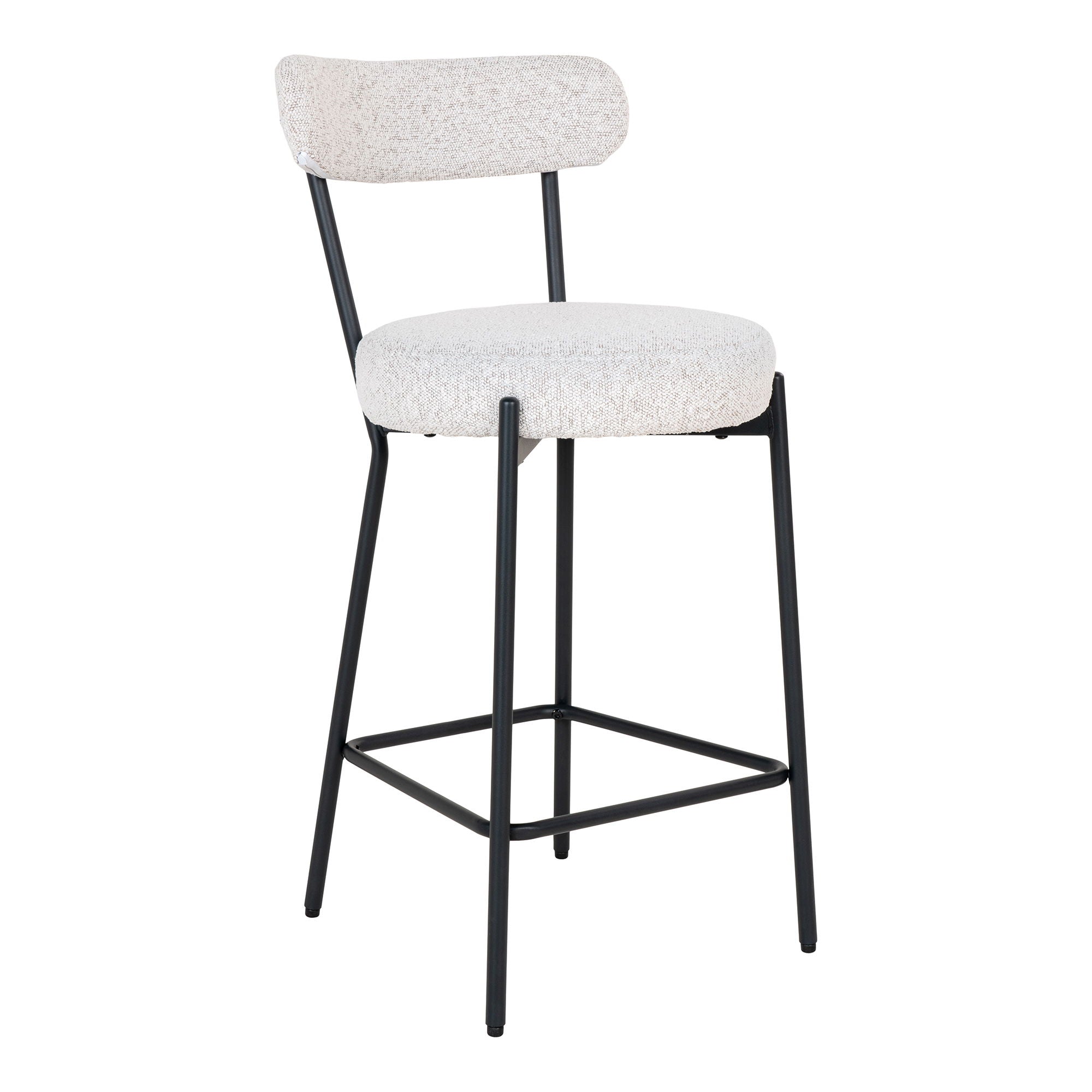 Badalona Counter Chair - Counter Chair, bouclé, white, black legs HN1270