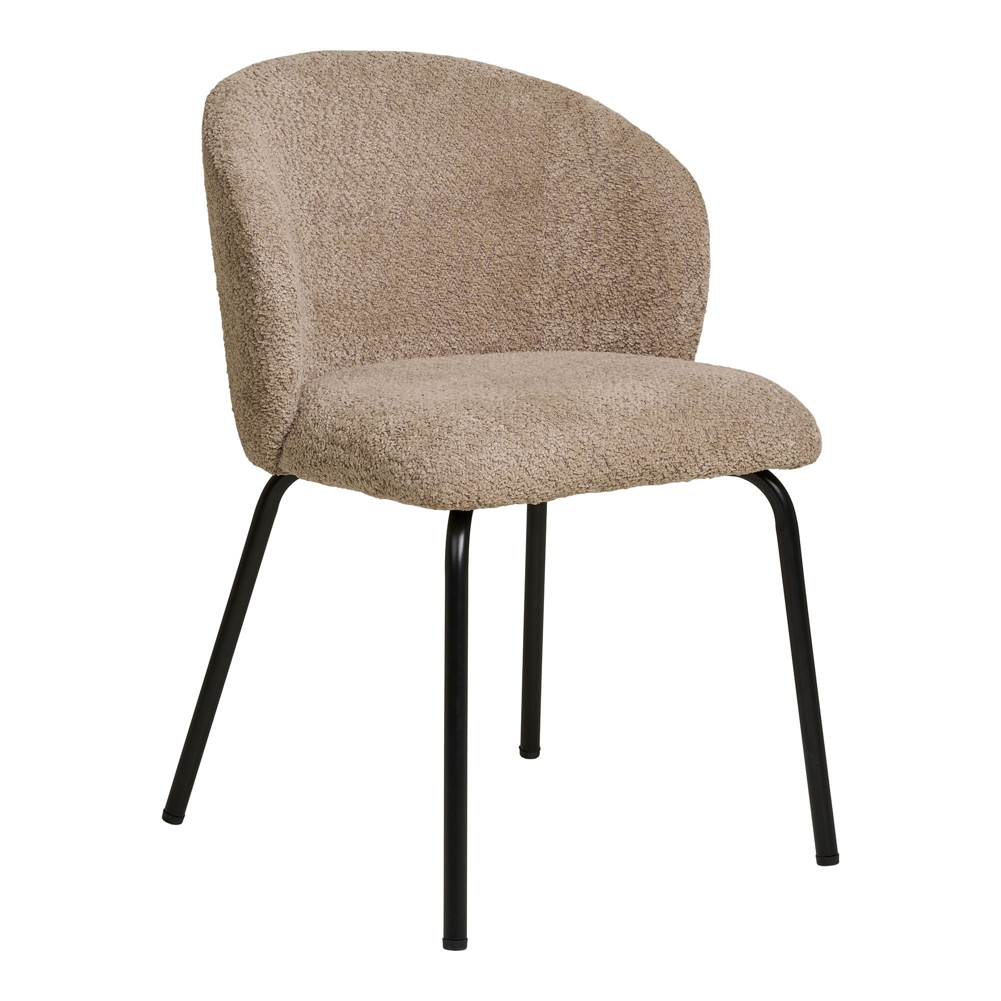 Safira Dining Chair - Dining Chair, bouclé, beige, black legs, HN1266
