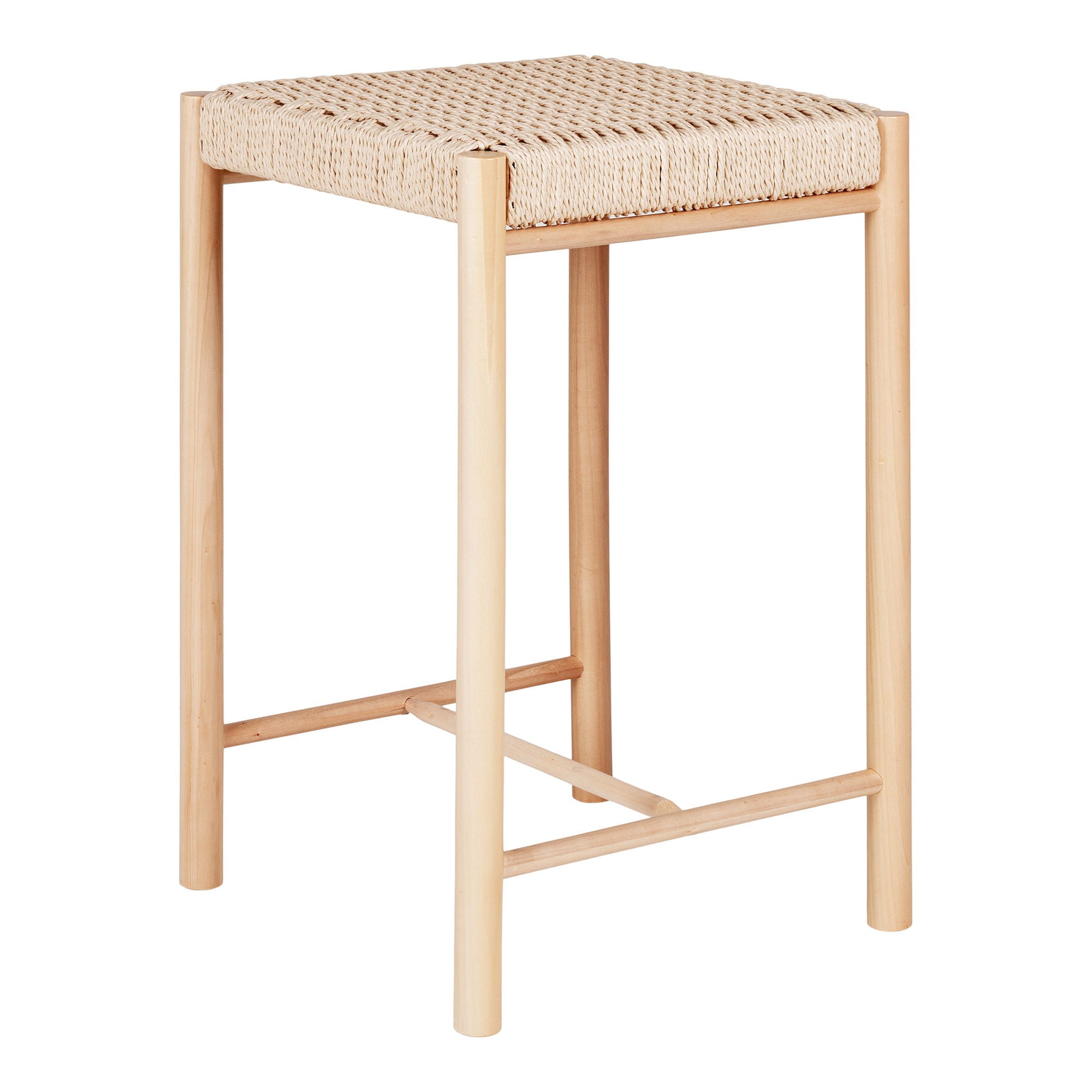 Abano Counter Chair - Counter Chair with natural wicker seat, poplar wood, nature