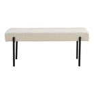 Swindon Bench - Bench, bouclé, white, black legs 100x36x42,5 cm, HN1232