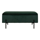 Watford Bench - Bench with storage, velour, green 95x36,5x43 cm, HN1206