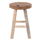 Badia Stool - Stool, teak, nature, 4 legs, ø30x45 cm