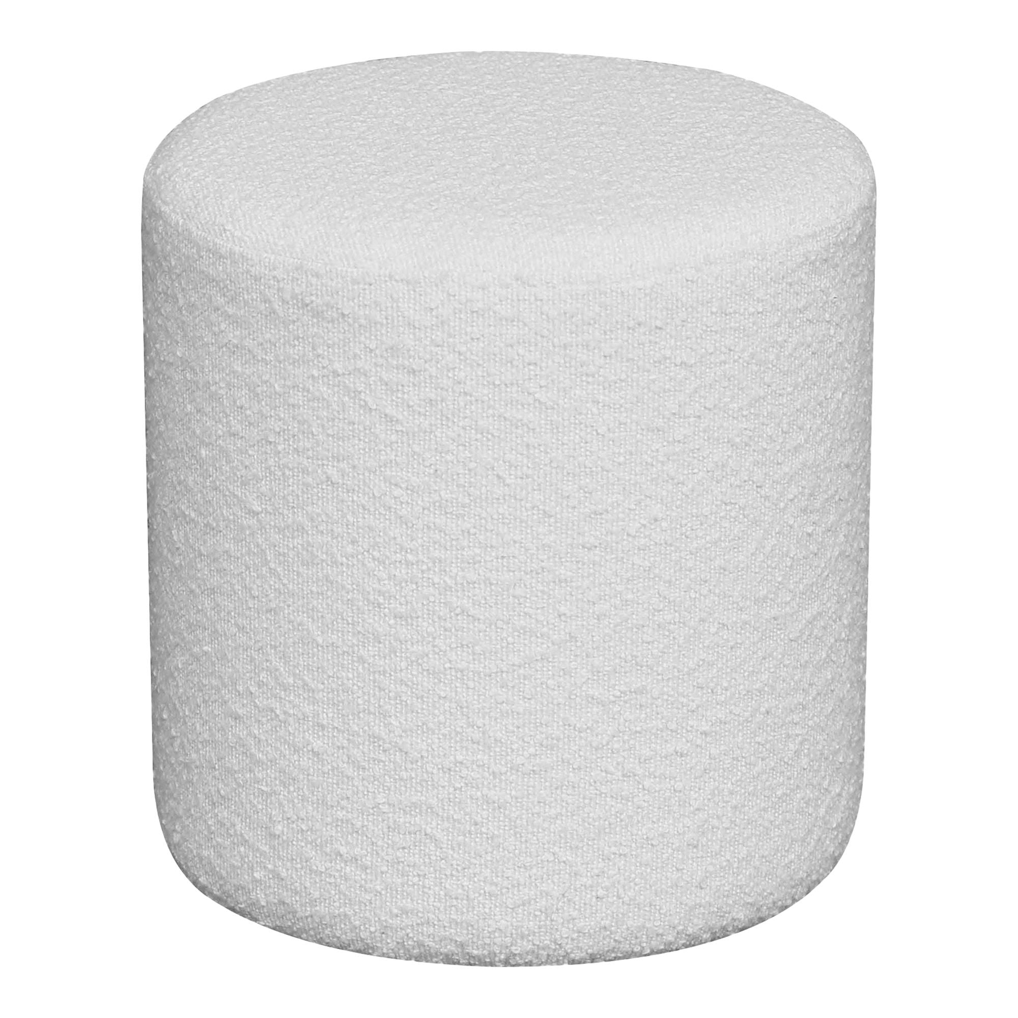 Ejby Pouf - Pouf, bouclé, white ø34x36 cm, HN1232