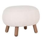 Savona Footrest - Footrest, artificial lambskin, artificial lambskin, white with walnut look legs, HN1094
