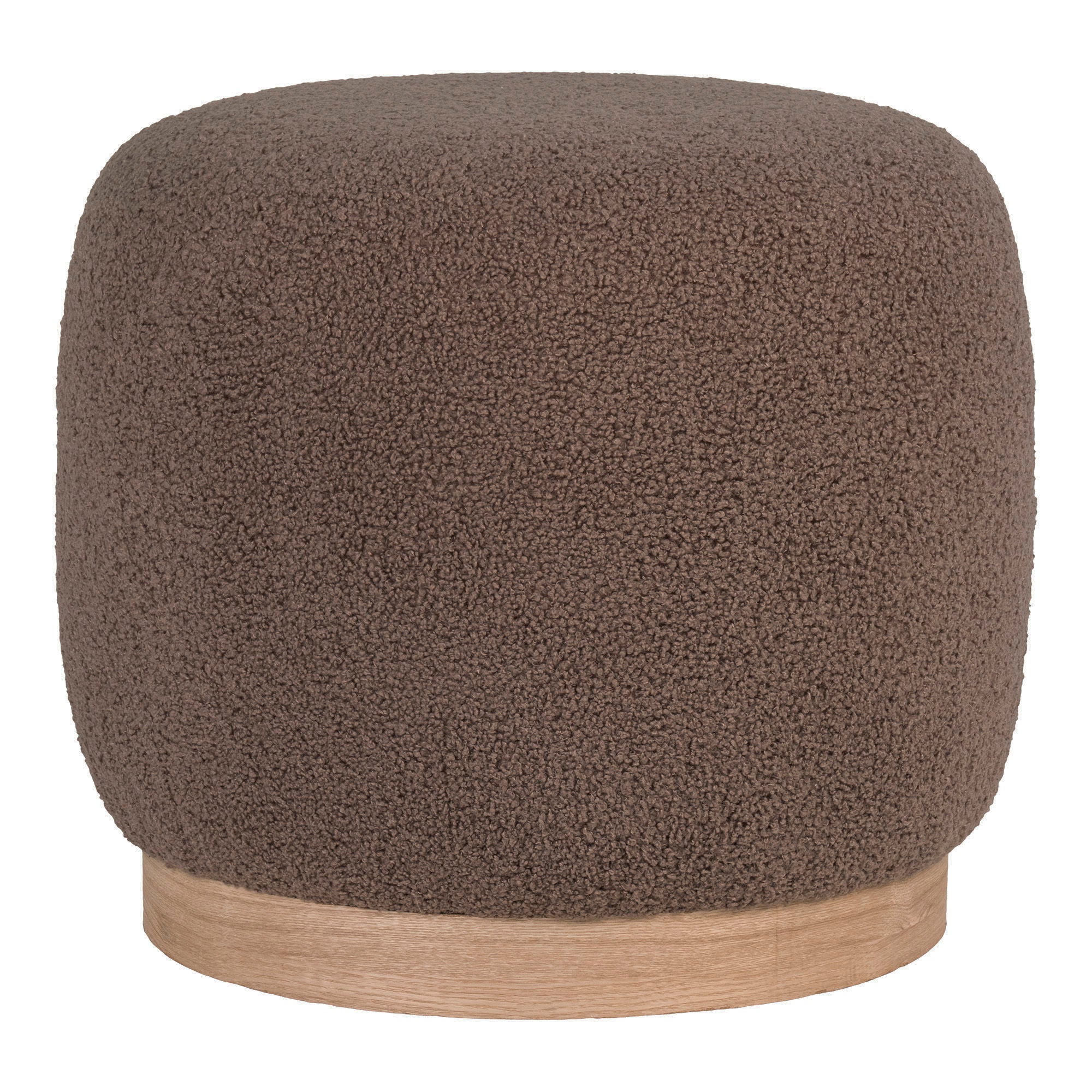Belfort Pouf - Pouf teddy, brown ø44,5x40 cm, HN1238