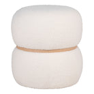 Milford Pouf - Pouf, teddy, white ø38x41 cm