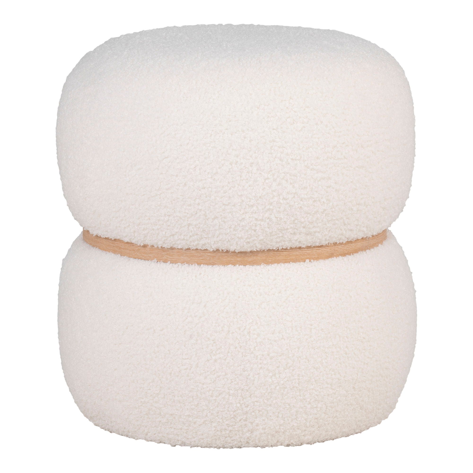 Milford Pouf - Pouf, teddy, white ø38x41 cm