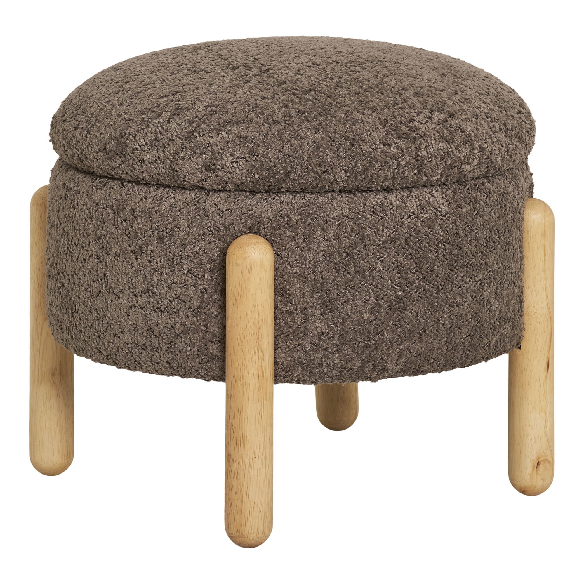Medas Pouf - Pouf with storage, brown/nature ø45x36 cm, HN1237