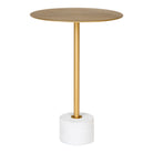 Lecco Side table - Side table in brass and marble Ø41x58 cm