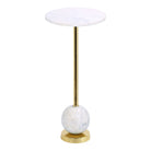 Salo Side table - Side table in brass and marble Ø25x54 cm