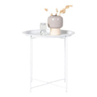 Bastia Side table - Side table in steel, white Ø47x50 cm
