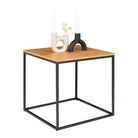 Vita Side Table - Side table, oak look, black frame 45x45x45 cm