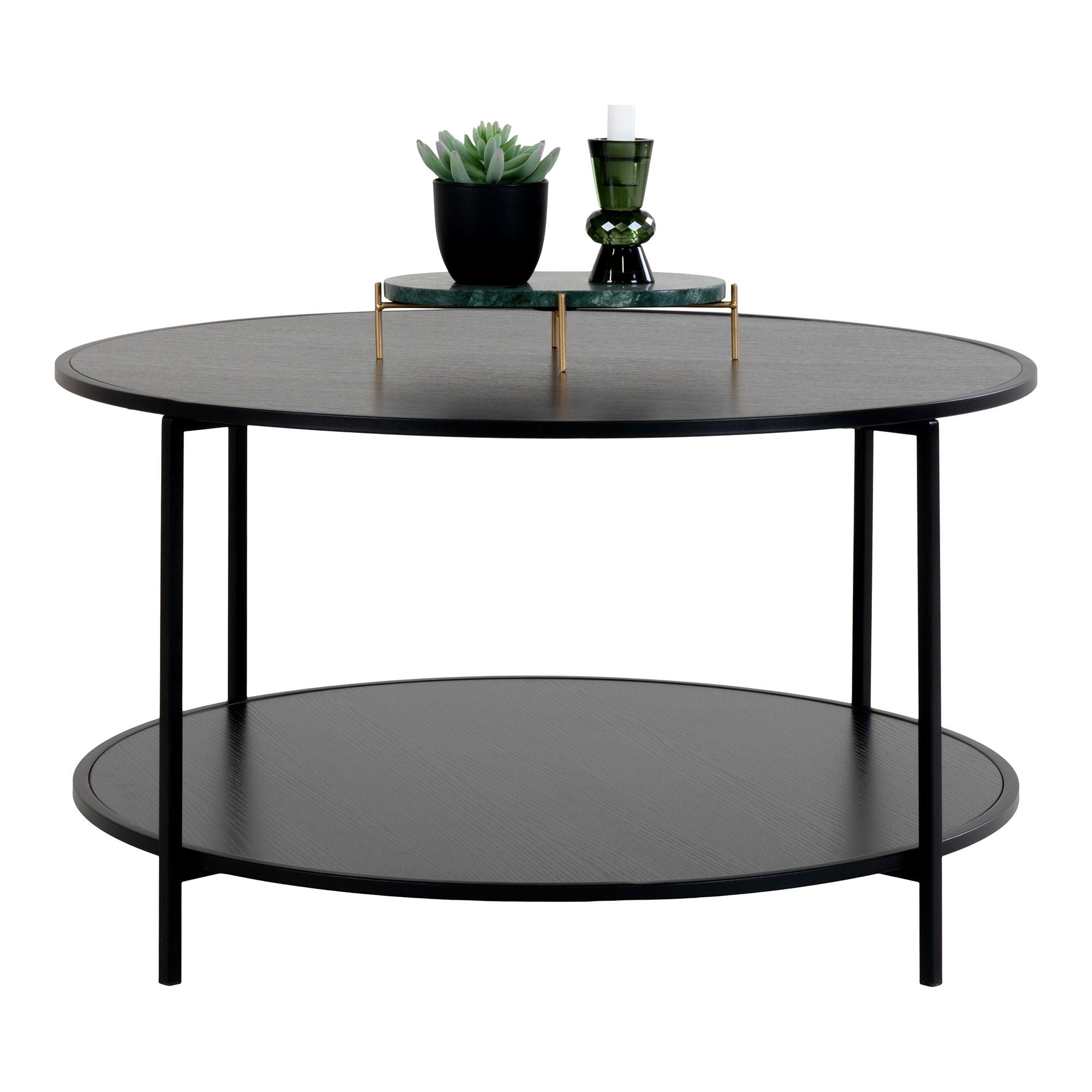 Vita Coffee table - Coffee table, black, black frame Ø80x45 cm