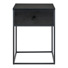 Vita Side table - Side table, 1 drawer, black, black frame 40x40x55 cm