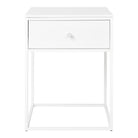 Vita Side Table - Side table, 1 drawer, white, white frame 40x40x55 cm