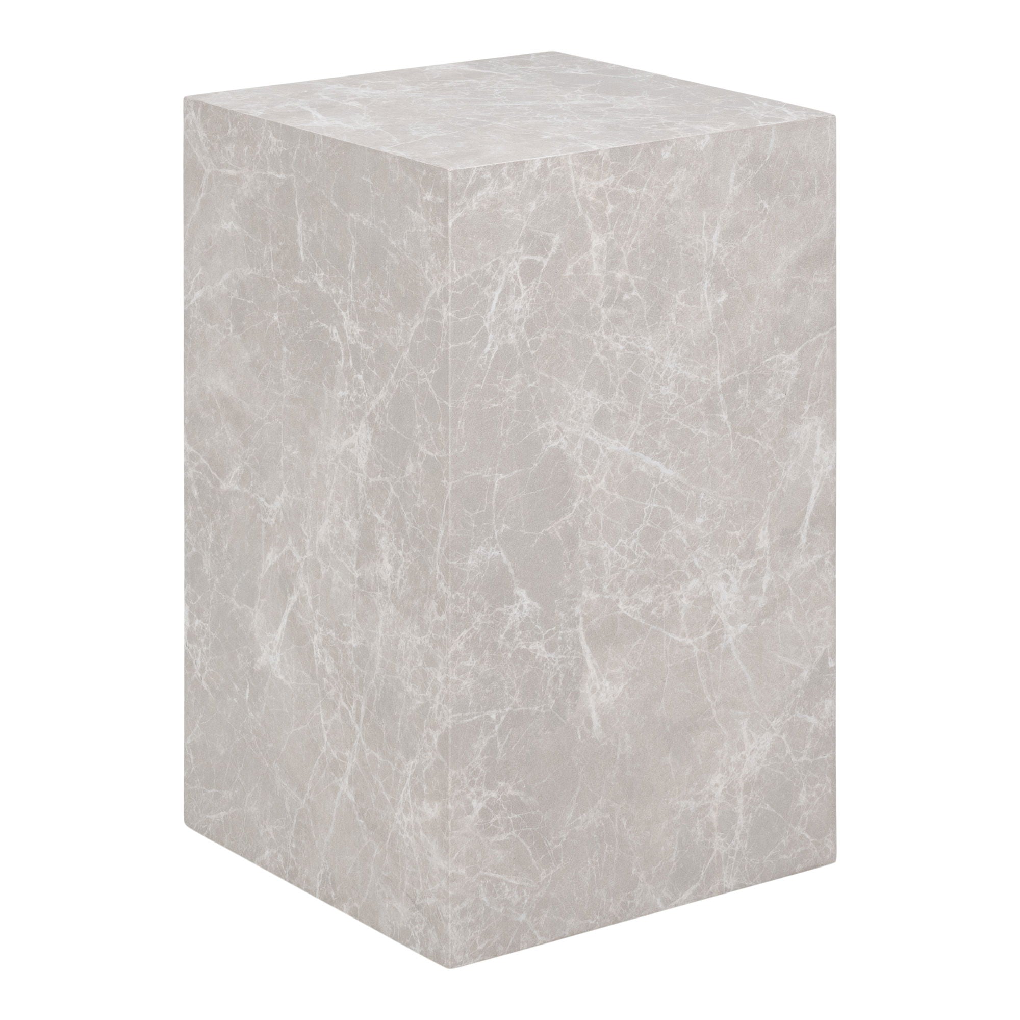 Prague Side Table - Side Table, marble look, beige 30x30x50 cm