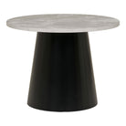 Brito Coffee Table - Coffee table, marble look, grey/black ø60x45 cm