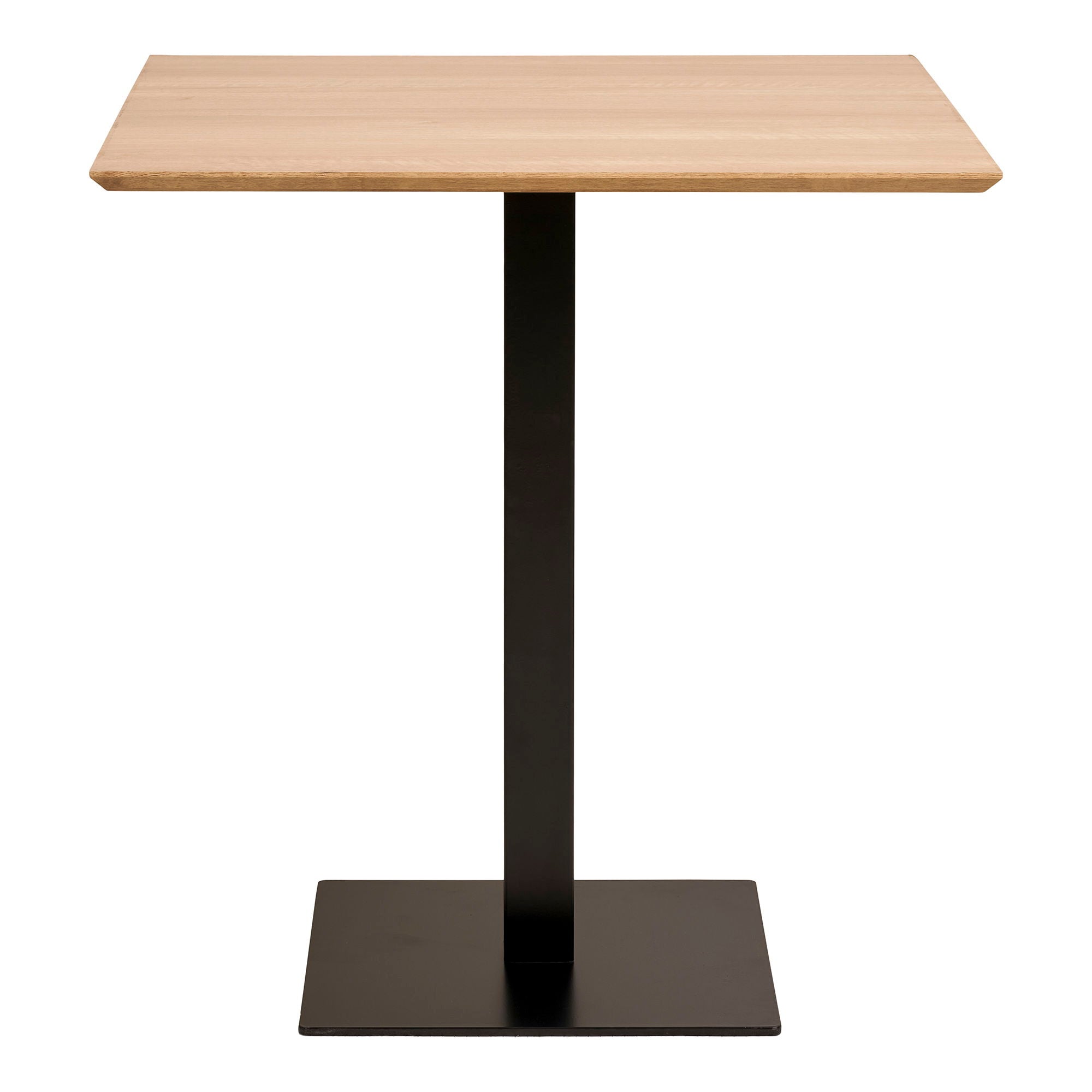 Fano Cafe Table - Cafe table, melamine, nature, black metal base 70x70x75 cm