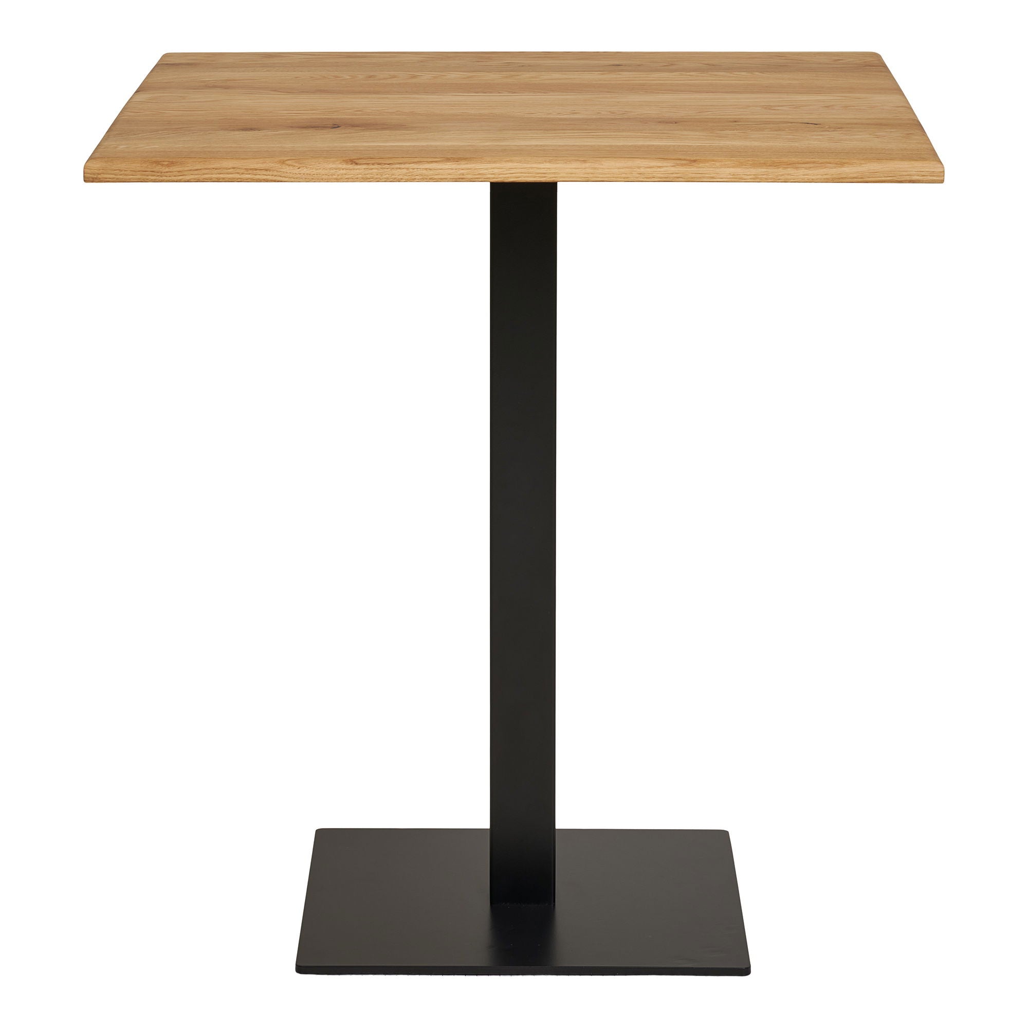 Lignano Cafe Table - Cafe table, oak, black metal base 70x70x75 cm