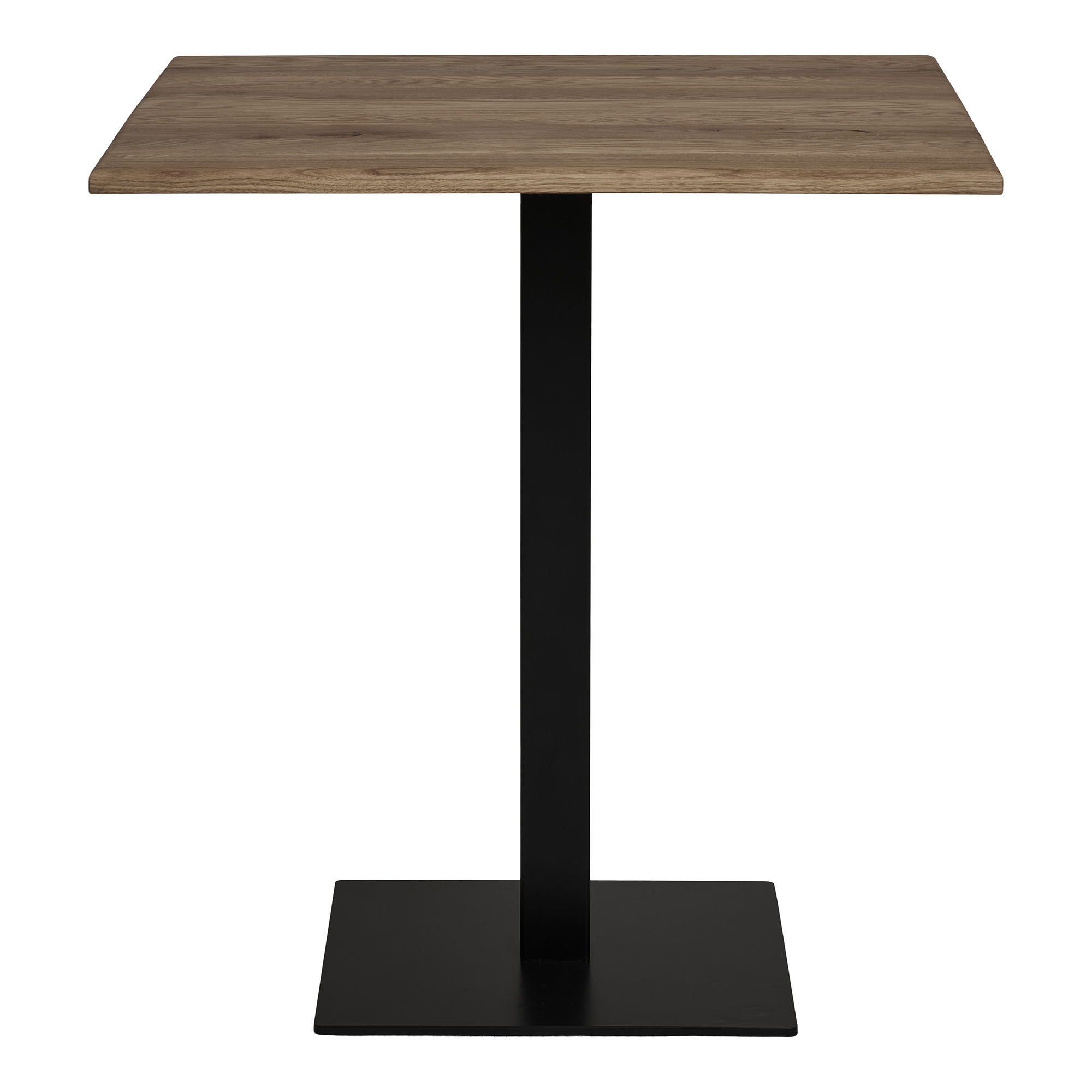 Lignano Cafe Table - Cafe table, smoked oak, black metal base 70x70x75 cm