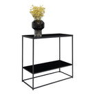 Vita Console table - Console table, 2 shelves, black, black frame 80x36x80 cm