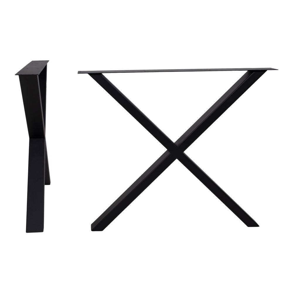 Nimes Legs for dining table - Legs for dining table, powder coated in black, design X, 8x86x72 cm