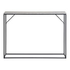 Vita Console Table - Console table, 1 shelf, travertine look, black frame 110x26x80 cm