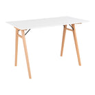 Vojens Desk - Desk, white and natural 120x60x75 cm