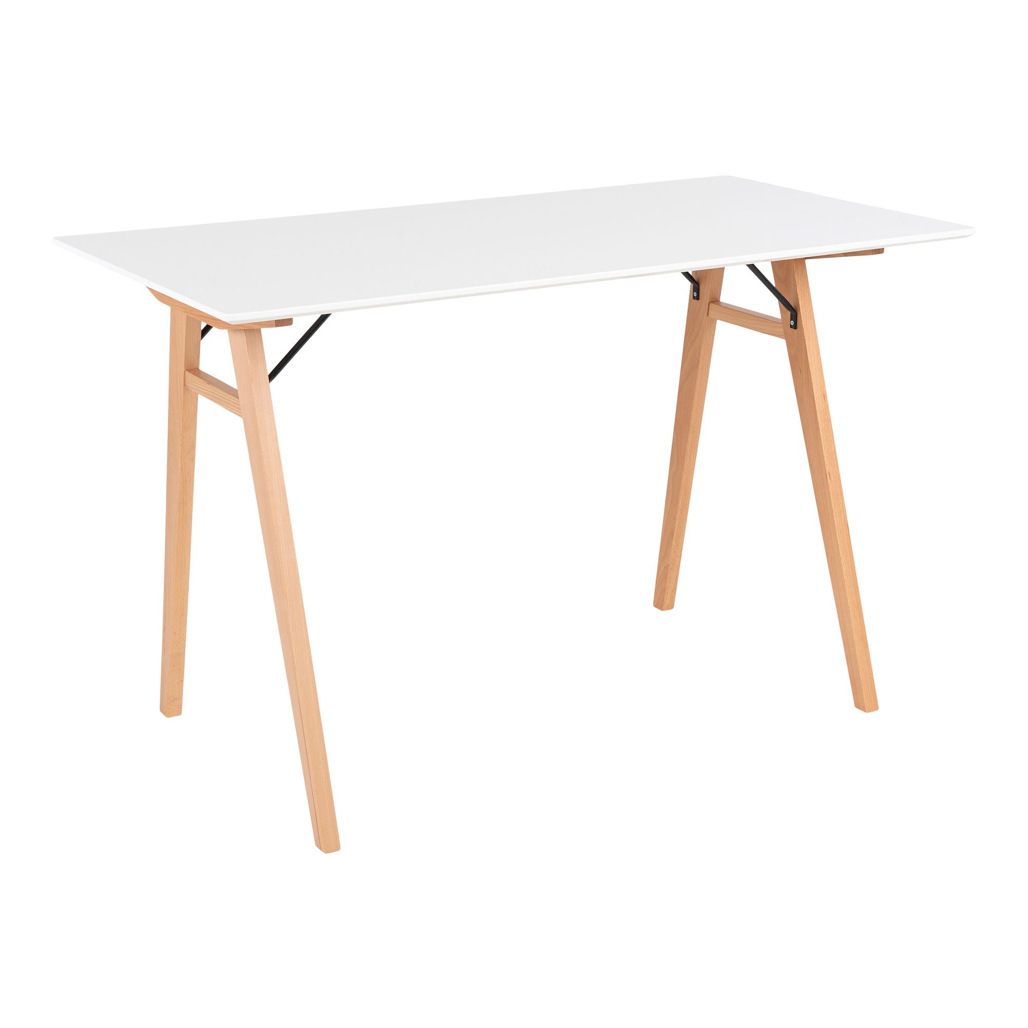 Vojens Desk - Desk, white and natural 120x60x75 cm