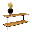 Vita TV stand - TV stand, 2 shelves, oak look, black frame 100x36x45 cm