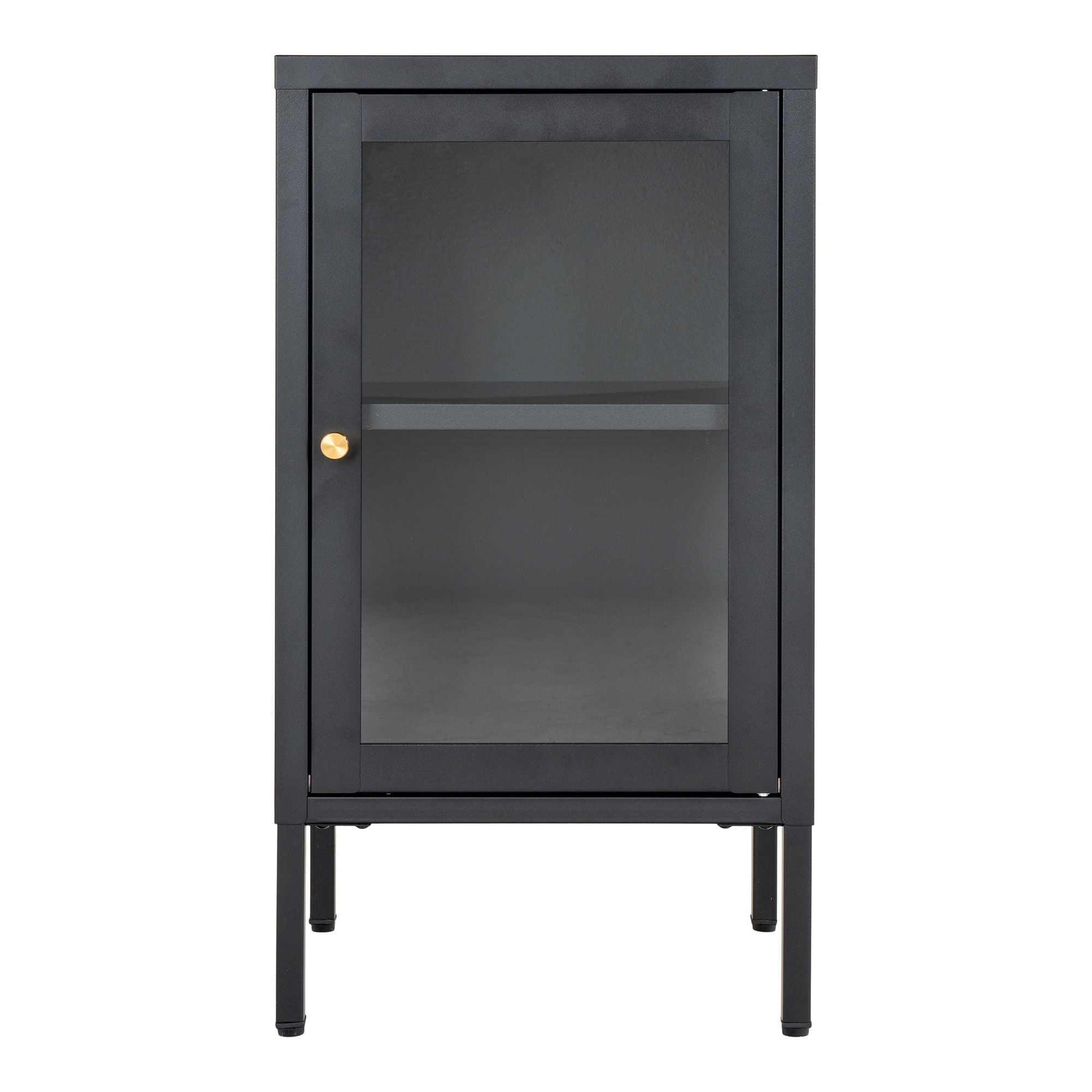 Dalby Cabinet - Cabinet, 1 glass door, steel, black 38x35x70 cm