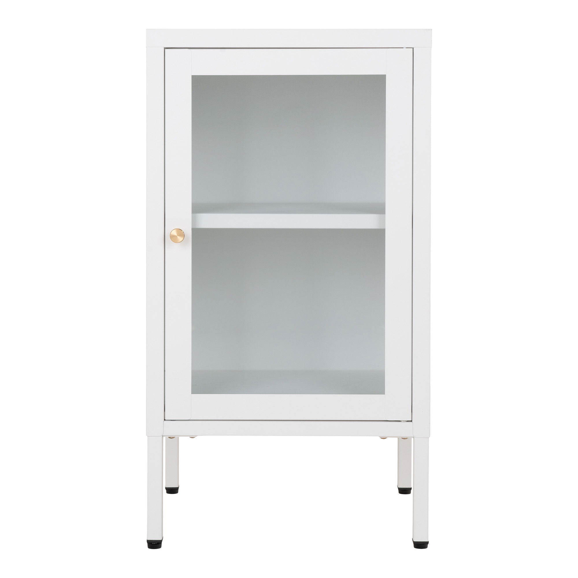Dalby Cabinet - Cabinet, 1 glass door, steel, white 38x35x70 cm