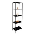 Vita shelf - Shelf, 5 shelves, black, black frame 51x36x170 cm
